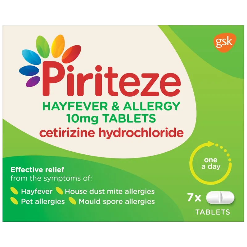 Piriteze Allergy Tablets 10mg (7 tablets)