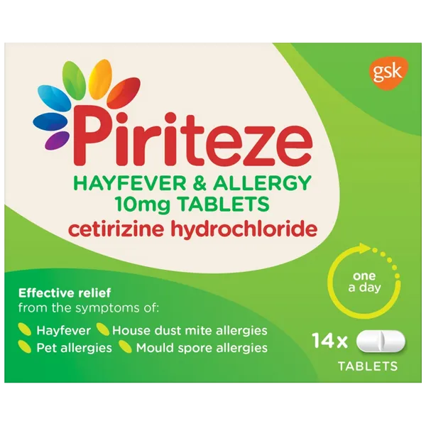 Piriteze Allergy Tablets 10mg (14 tablets)