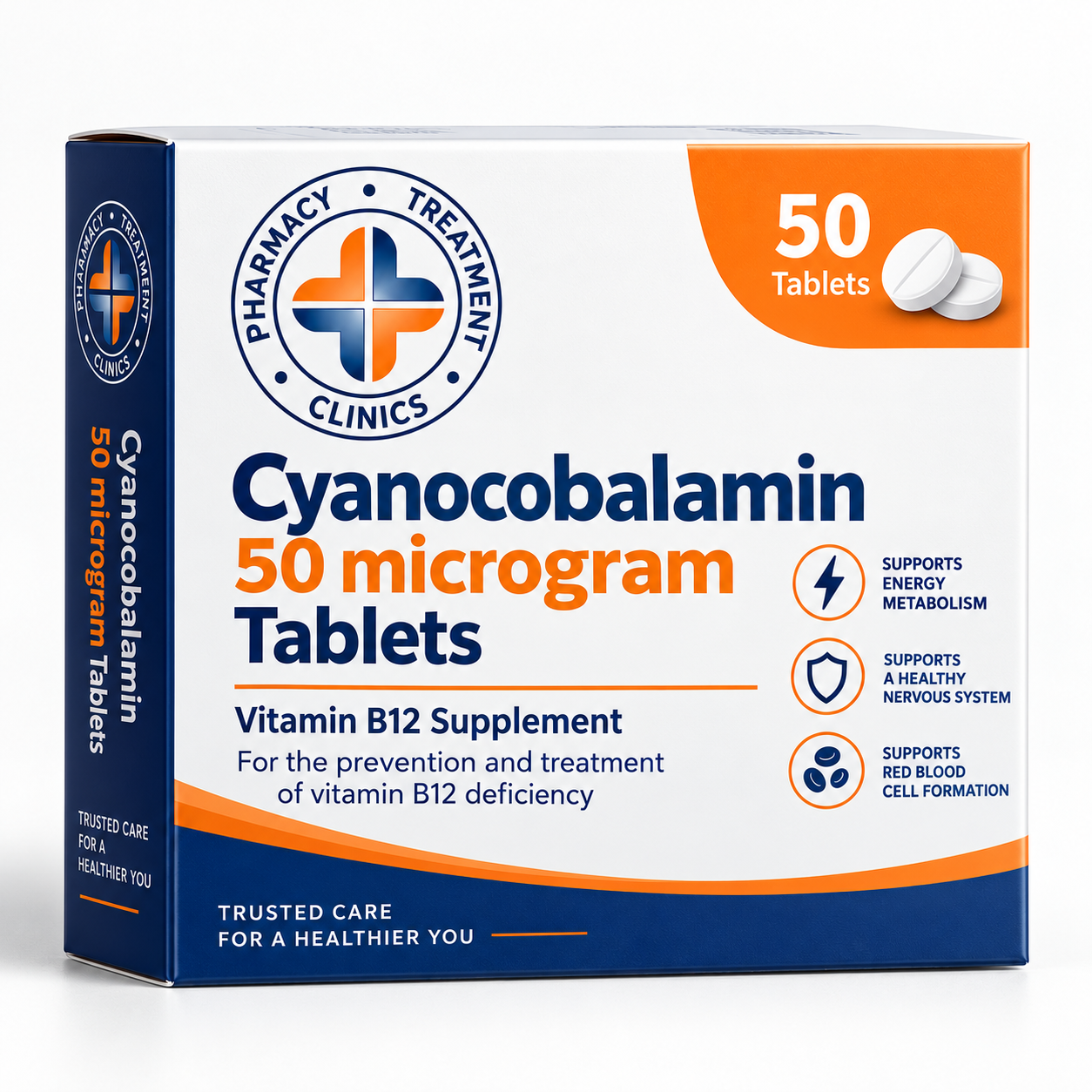 Cyanocobalamin 50 microgram Tablets (50 tablets)