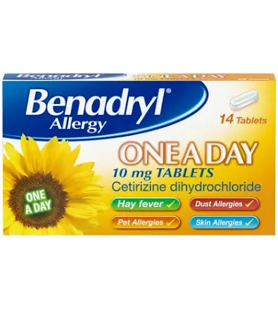 Benadryl Allergy One A Day 10mg Tablets (14 tablets)