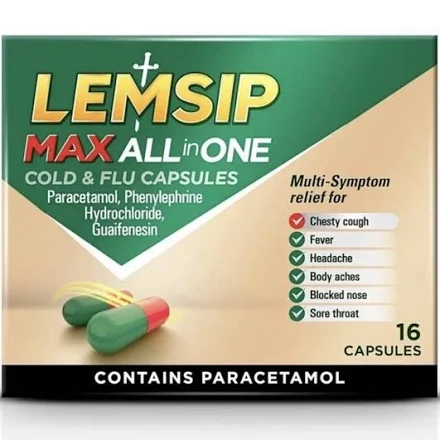 Lemsip Max All in One Cold & Flu Capsules (16 capsules)
