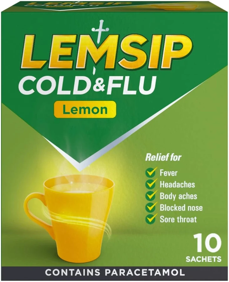 Lemsip Cold & Flu Lemon Sachets (10 sachets)