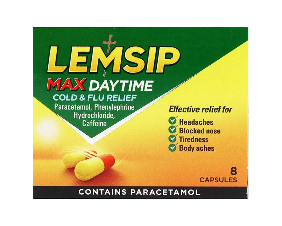 Lemsip Max Daytime Cold & Flu Relief Capsules (8 capsules)
