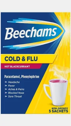Beechams Cold & Flu Blackcurrant (5 sachets)
