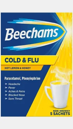 Beechams Cold & Flu Honey & Lemon (5 sachets)