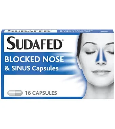 Sudafed Blocked Nose & Sinus Capsules (16 capsules)