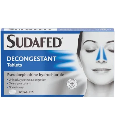 Sudafed Decongestant Tablets Non-Drowsy (12 tablets)