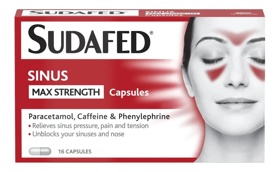 Sudafed Sinus Max Strength Capsules (16 capsules)