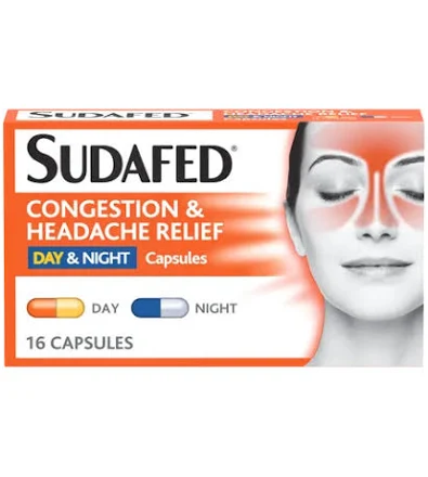 Sudafed Congestion & Headache Day & Night Capsules (16 capsules)