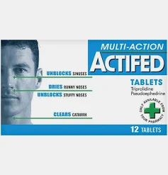 Actifed Multi-Action Tablets (12 tablets)
