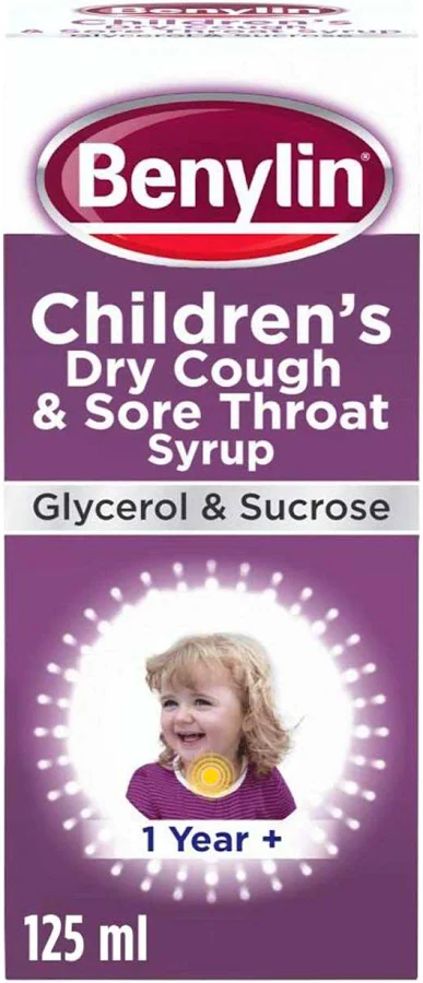 Benylin Children's Dry Cough & Sore Throat Syrup (125ml)