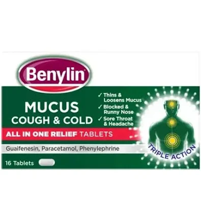 Benylin Mucus Cough & Cold All in One Tablets (16 tablets)